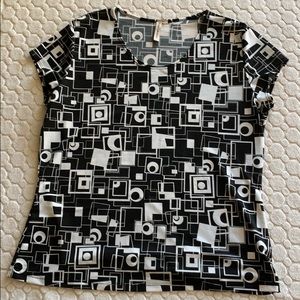 Susan Lawrence back/white dress top.